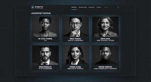 Grid of executive leadership portrait photography